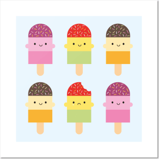 Kawaii Summer Ice Lollies / Popsicles Posters and Art